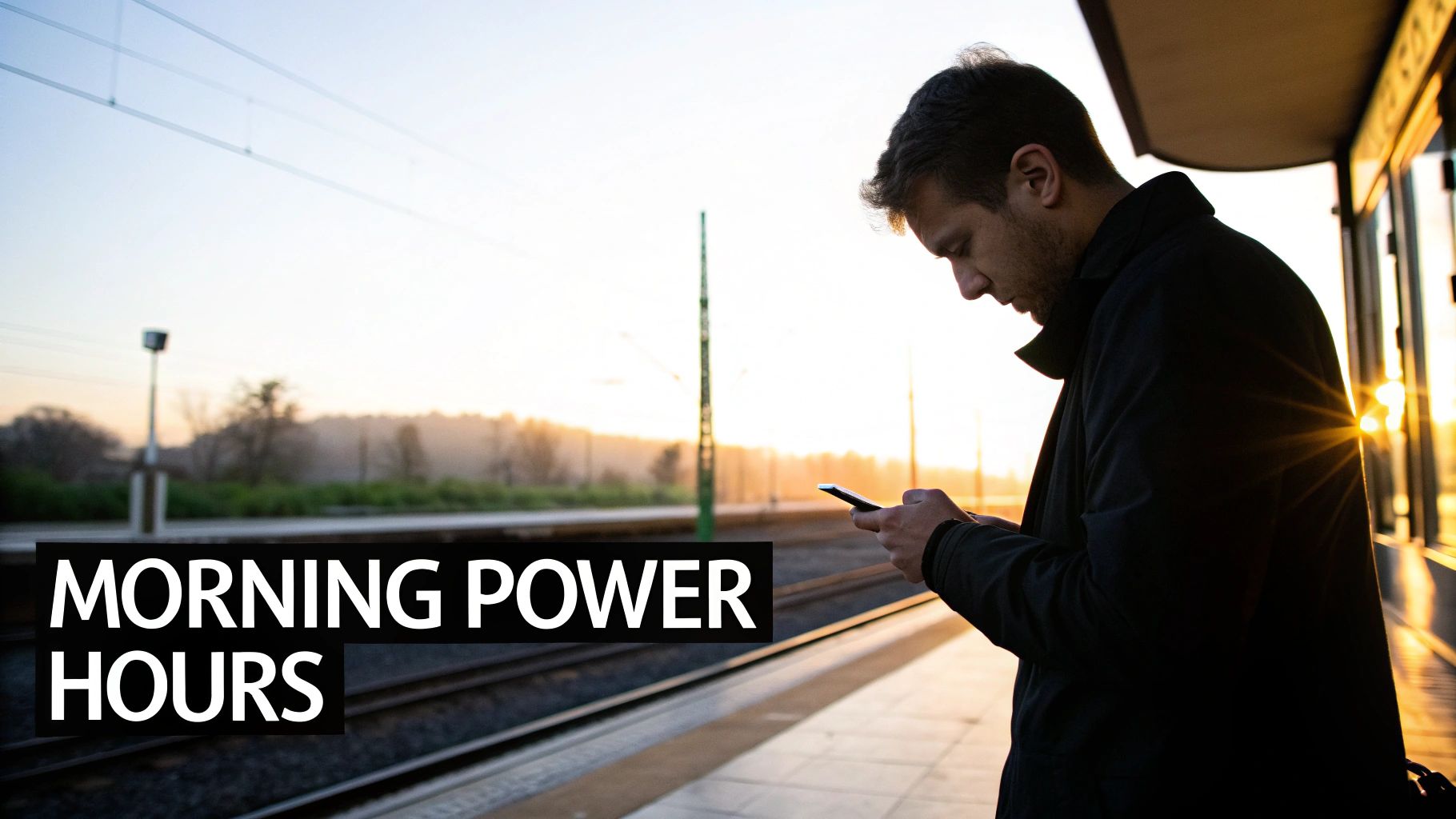 Graph showing high email open rates between 6 AM and 10 AM, with a peak in the early morning.