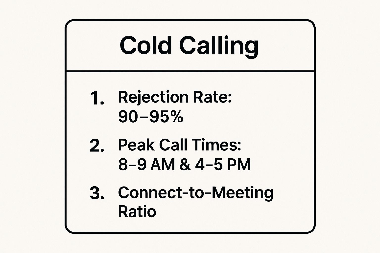 Infographic showing key data about Cold Calling