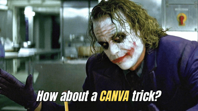 Meme about Heath Ledger's Joker offer to show a Canva Track